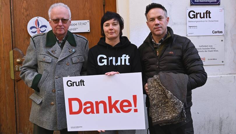 Wildessen Gruft 2024 - (v.l.n.r.) LJM-Stellv. Ing. Johannes Unterhalser, Lis Pichler, CR Ing. Martin Grasberger - © Barbara Marko