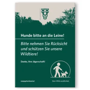 Schild „Hunde an die Leine“
