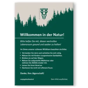 Schild „Willkommen in der Natur“