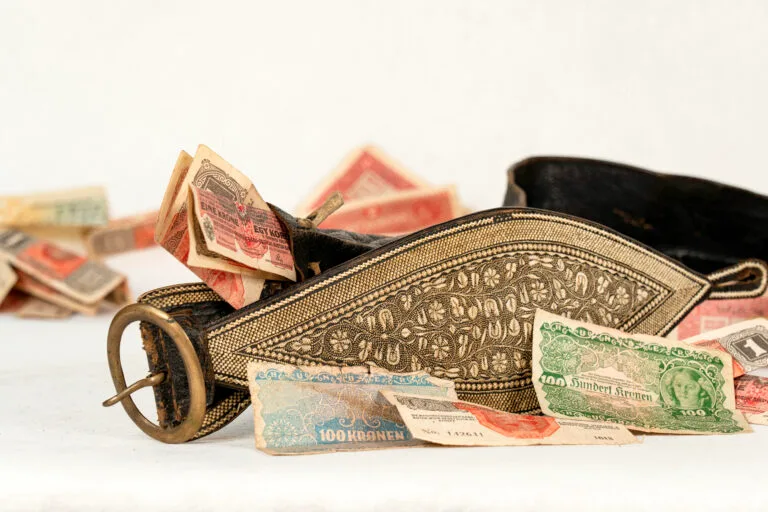 Ranzen mit historischen Banknoten aus der Monarchiezeit