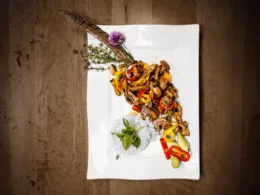 Geschnetzelte Fasanenbrust mit Reis