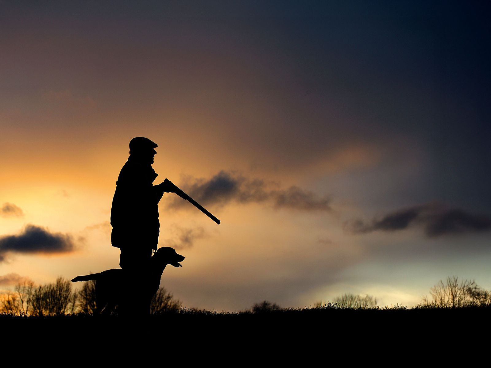 Bild eines Jägers in der Dämmerung